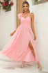 asymmetrical-ruched-slit-dress Sophia's Trends - Sophia's Style-Red-XL